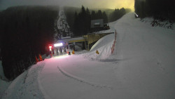 Modrá sjezdovka - dojezd k lanové dráze