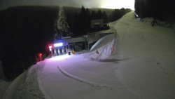 Modrá sjezdovka - dojezd k lanové dráze