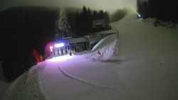 Modrá sjezdovka - dojezd k lanové dráze