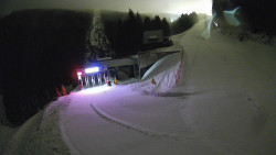 Modrá sjezdovka - dojezd k lanové dráze