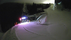 Modrá sjezdovka - dojezd k lanové dráze