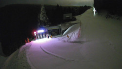 Modrá sjezdovka - dojezd k lanové dráze