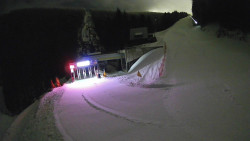 Modrá sjezdovka - dojezd k lanové dráze