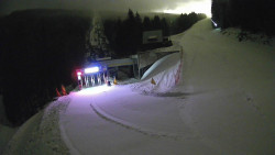 Modrá sjezdovka - dojezd k lanové dráze