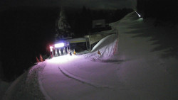 Modrá sjezdovka - dojezd k lanové dráze