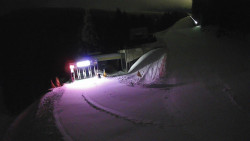 Modrá sjezdovka - dojezd k lanové dráze