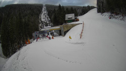 Modrá sjezdovka - dojezd k lanové dráze