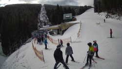 Modrá sjezdovka - dojezd k lanové dráze