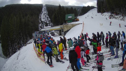 Modrá sjezdovka - dojezd k lanové dráze