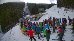 Modrá sjezdovka - dojezd k lanové dráze