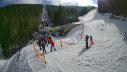 Modrá sjezdovka - dojezd k lanové dráze