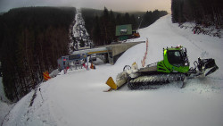 Modrá sjezdovka - dojezd k lanové dráze