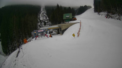 Modrá sjezdovka - dojezd k lanové dráze