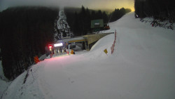 Modrá sjezdovka - dojezd k lanové dráze