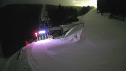 Modrá sjezdovka - dojezd k lanové dráze