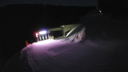 Modrá sjezdovka - dojezd k lanové dráze