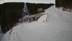 Modrá sjezdovka - dojezd k lanové dráze