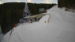 Modrá sjezdovka - dojezd k lanové dráze