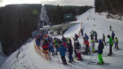 Modrá sjezdovka - dojezd k lanové dráze