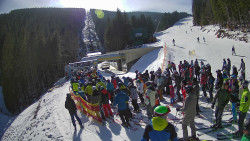 Modrá sjezdovka - dojezd k lanové dráze