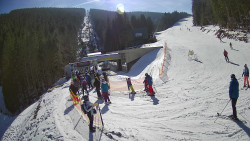 Modrá sjezdovka - dojezd k lanové dráze