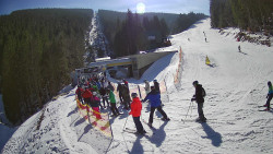 Modrá sjezdovka - dojezd k lanové dráze