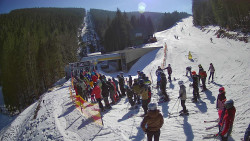 Modrá sjezdovka - dojezd k lanové dráze