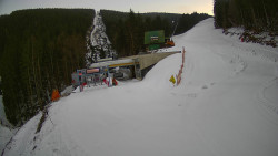 Modrá sjezdovka - dojezd k lanové dráze