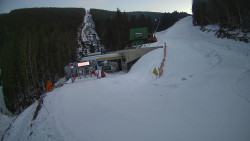 Modrá sjezdovka - dojezd k lanové dráze