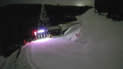 Modrá sjezdovka - dojezd k lanové dráze