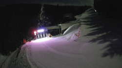 Modrá sjezdovka - dojezd k lanové dráze