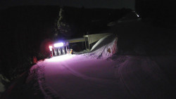 Modrá sjezdovka - dojezd k lanové dráze