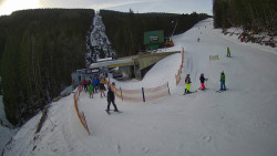 Modrá sjezdovka - dojezd k lanové dráze