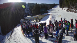 Modrá sjezdovka - dojezd k lanové dráze