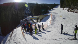 Modrá sjezdovka - dojezd k lanové dráze