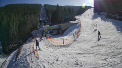 Modrá sjezdovka - dojezd k lanové dráze