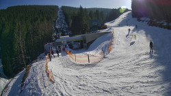 Modrá sjezdovka - dojezd k lanové dráze