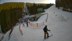 Modrá sjezdovka - dojezd k lanové dráze