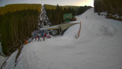 Modrá sjezdovka - dojezd k lanové dráze