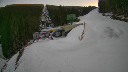 Modrá sjezdovka - dojezd k lanové dráze