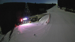 Modrá sjezdovka - dojezd k lanové dráze