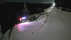 Modrá sjezdovka - dojezd k lanové dráze