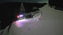 Modrá sjezdovka - dojezd k lanové dráze