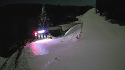 Modrá sjezdovka - dojezd k lanové dráze