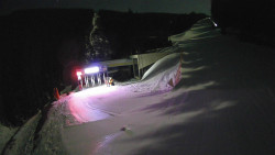 Modrá sjezdovka - dojezd k lanové dráze