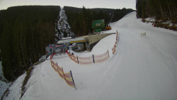 Modrá sjezdovka - dojezd k lanové dráze