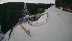 Modrá sjezdovka - dojezd k lanové dráze