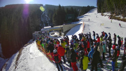 Modrá sjezdovka - dojezd k lanové dráze