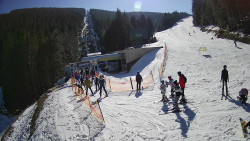 Modrá sjezdovka - dojezd k lanové dráze