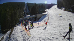 Modrá sjezdovka - dojezd k lanové dráze